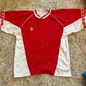 Vintage Mitre Red/White soccer jersey, size small, EUC